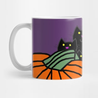 Halloween Horror Kittens and Pumpkins Mug